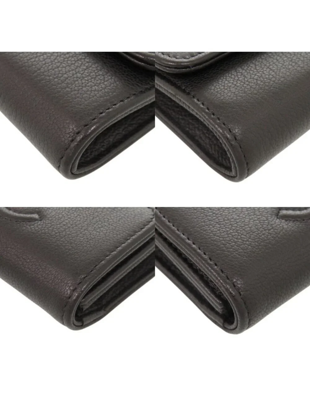 Chanel CC Logo Leather Black Card Case Coin Purse
